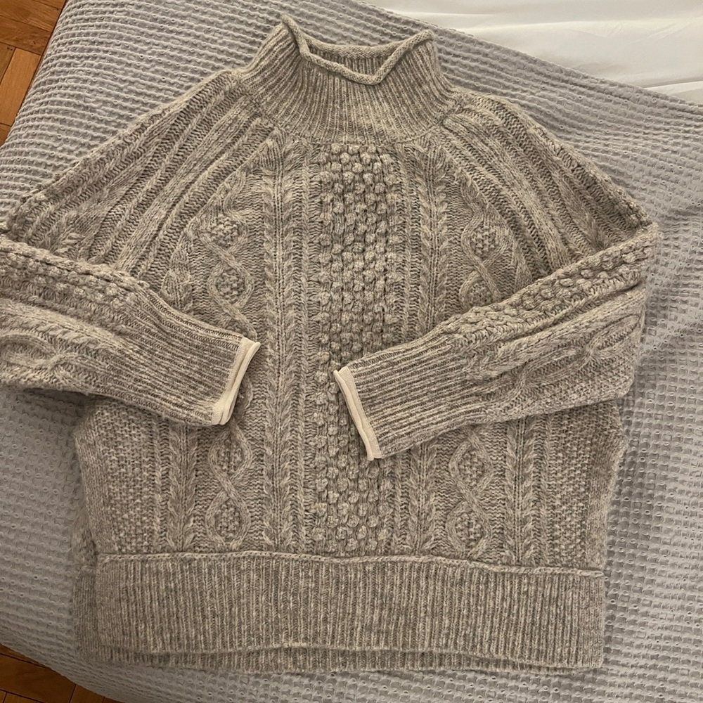 Alex Mill Fisherman Cable Knot Wool Sweater Size M